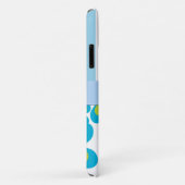 bloemenmotief, blauwe strepen, Jouw naam Case-Mate iPhone Case (Achterkant/rechts)
