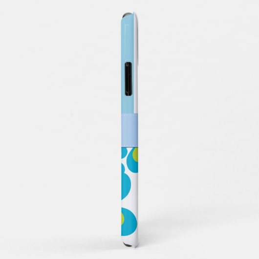 bloemenmotief, blauwe strepen, Jouw naam Case-Mate iPhone Case (Achterkant/rechts)