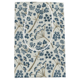 Bloemenmotief Blauwe Waterverf Karwij Bloem Medium Cadeauzakje