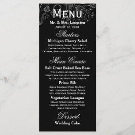 Bloemenmotief Zwart/Wit Tulp - Receptie Menu