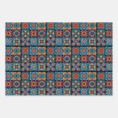 Bloemenmozaïek in levendige kleuren inpakpapier vel (Voorkant 2)