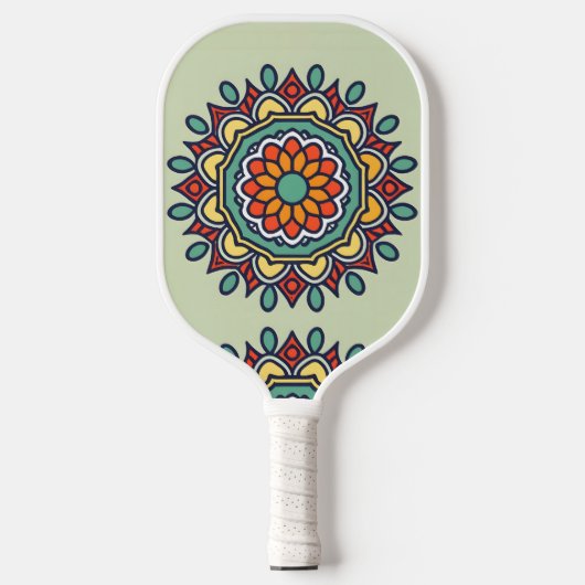 bloemenmozaïek, Mandala-Patroon Pickleball Paddle (Voorkant)