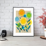 Bloemenmuur Art Canvas<br><div class="desc">Voeg een vleugje modern Scandinavisch design toe aan uw huis met deze prachtige abstracte landschapsprint.</div>