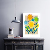 Bloemenmuur Art Canvas Afdruk