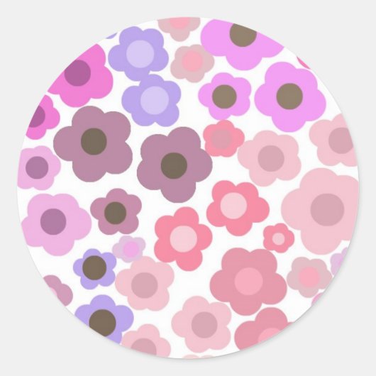 Bloemenmuur Ronde Sticker (Voorkant)