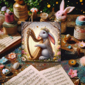 Bloemenmuzikant Bunny Easter Feestdagenkaart