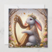 Bloemenmuzikant Bunny Easter Feestdagenkaart (Voorkant)