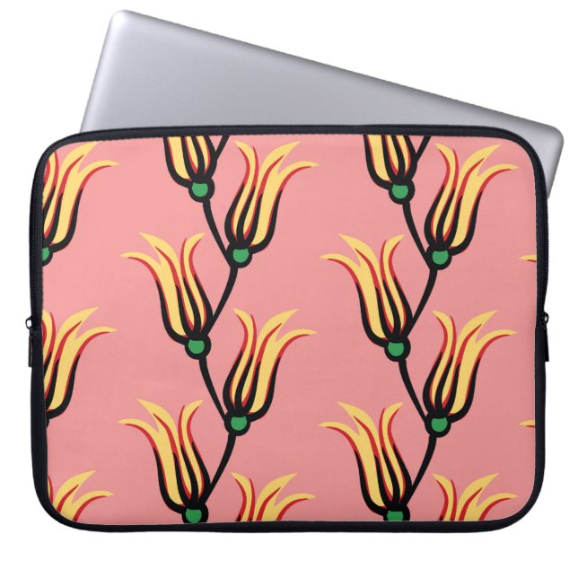  bloemennaadloos bloemenpatroon laptop sleeve (Voorkant)