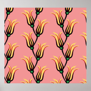  bloemennaadloos bloemenpatroon poster