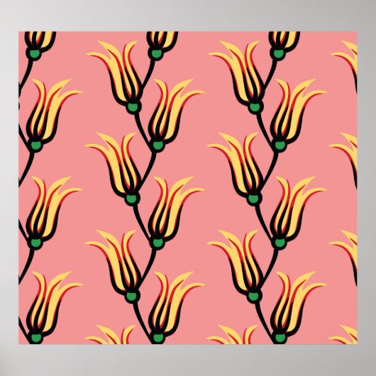 bloemennaadloos bloemenpatroon poster (Voorkant)