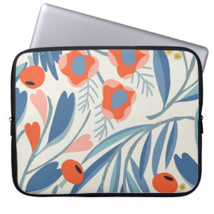 bloemennaadloze, botanische achtergrond. laptop sleeve