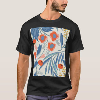  bloemennaadloze, botanische achtergrond. t-shirt