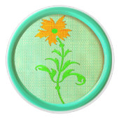 bloemennaaiknop groen keramische knop (Voorkant)