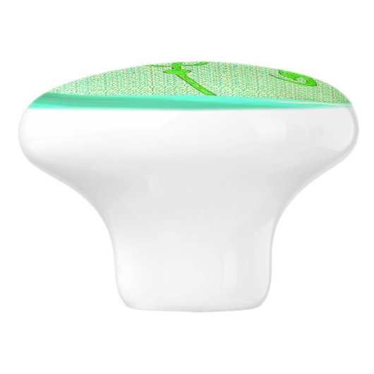 bloemennaaiknop groen keramische knop (Zijkant)