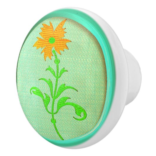 bloemennaaiknop groen keramische knop (Rechts)