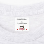 bloemennaaimachine labels (Aangebracht)