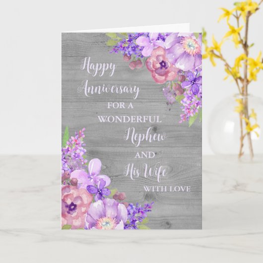 Bloemenneef en zijn vrouw Jubileum Kaart (Gele Bloem)