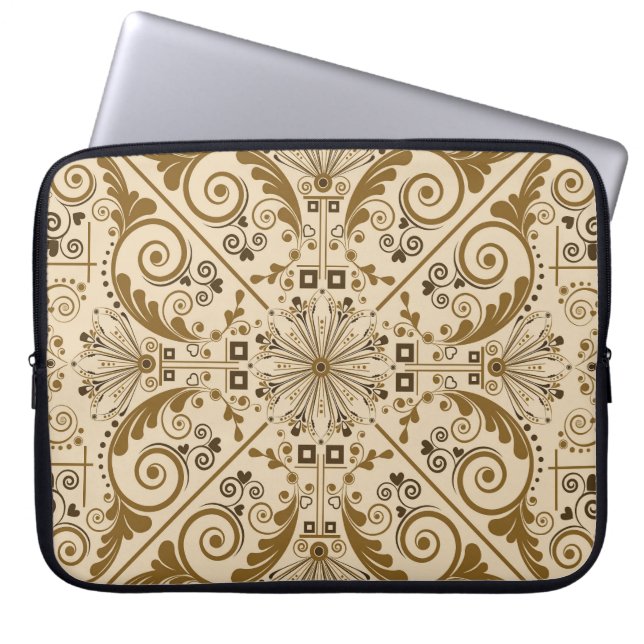 Bloemennostalgie: klassieke  achtergrond. laptop sleeve (Voorkant)