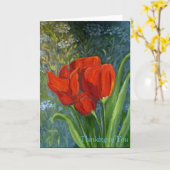 Bloemennotitiekaarten met rode tulpen - Originele Kaart (Gele Bloem)