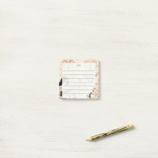  bloemennotities met soulvolle silhouetten post-it® notes (Op bureau)