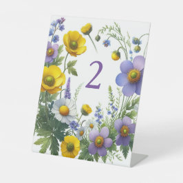 Bloemennummers voor de tafel reclamebord met voetstuk