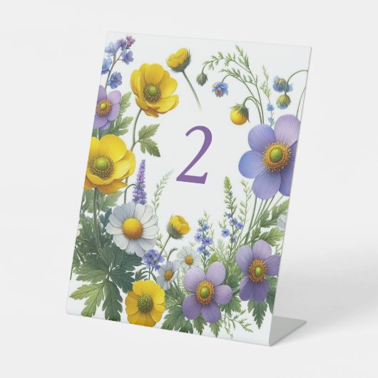 Bloemennummers voor de tafel reclamebord met voetstuk (Voorkant)