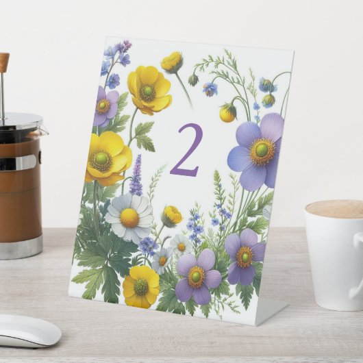 Bloemennummers voor de tafel reclamebord met voetstuk (Insitu)