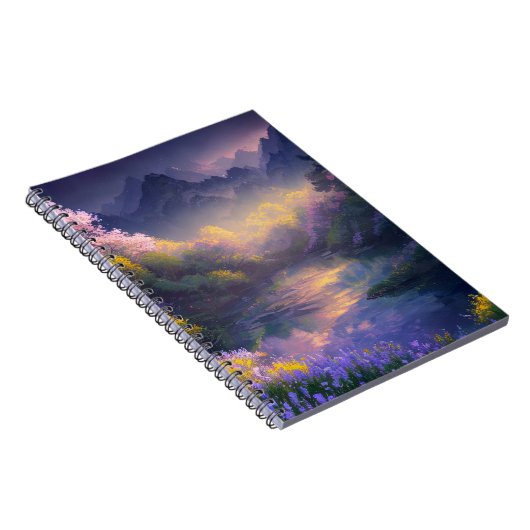 Bloemenoase van het charmante moeras notitieboek (Rechterzijde)