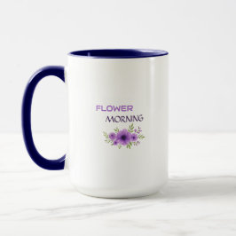 Bloemenochtend — Elegant Paarse Bloemige Mokontwer Mok
