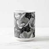 Bloemenolie schilderij grijswaarden magische mok (Midden)