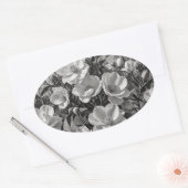 Bloemenolie schilderij grijswaarden ovale sticker (Envelop)