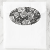 Bloemenolie schilderij grijswaarden ovale sticker (Tas)