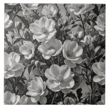 Bloemenolie schilderij grijswaarden
