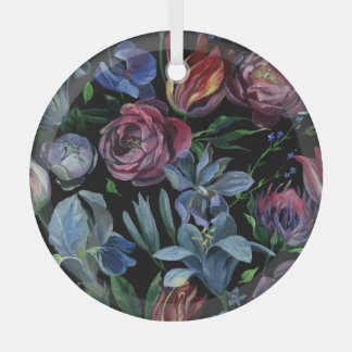 Bloemenoliepastel: naadloos patroon glas ornament