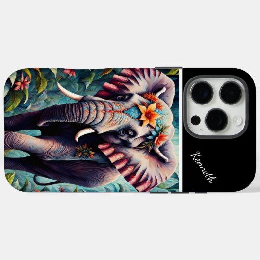 Bloemenolifant in Oerwoud Case-Mate iPhone Case (Achterkant (horizontaal))