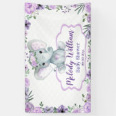 Bloemenolifant Paarse teken rustieke achtergrond d Spandoek (Verticaal)