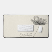  bloemenontwerp schattig boho meisje off wit bureaumat (Keyboard & Muis)