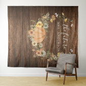 Bloemenoogst Pompoen Bruidsachtergrond Fotocabine Wandkleed (In Situ (horizontaal))