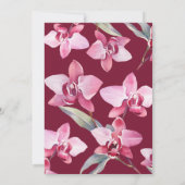 Bloemenorchidee wijn waterverf vrijgezellenfeest kaart (Achterkant)
