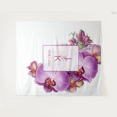 Bloemenorchideeën bruiloft achtergrond wandkleed (Voorkant (horizontaal))