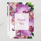 Bloemenorchideeën bruiloft bedankkaart (Voorkant / Achterkant)