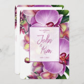 Bloemenorchideeën bruiloft uitnodiging (Voorkant / Achterkant)