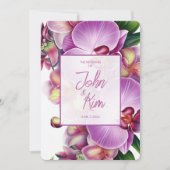 Bloemenorchideeën bruiloft uitnodiging (Voorkant)