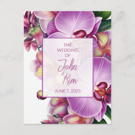 Bloemenorchideeën trouwzaal Kaart met QR-code