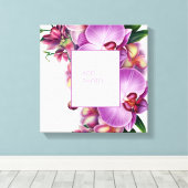 Bloemenorchideeën Voeg foto Stretched Canvas toe (Insitu (Houten vloer))
