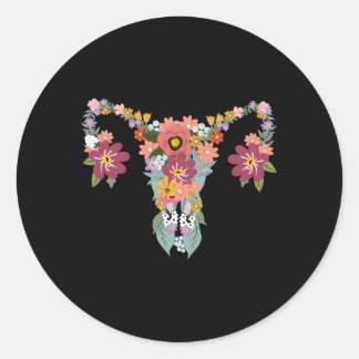 Bloemenovarium uterus rechten feminist ronde sticker