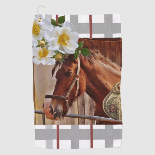 Bloemenpaard Golfhanddoek (Voorkant)