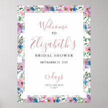 Bloemenpaars Blush Bruiloft Feest Welkom Bord