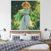 Bloemenpad canvas afdruk (Insitu (Slaapkamer))