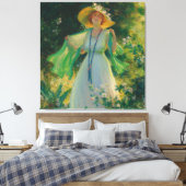 Bloemenpad canvas afdruk (Insitu (Slaapkamer))